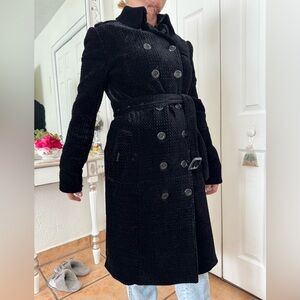 Burberry Black Textured Trench Coat